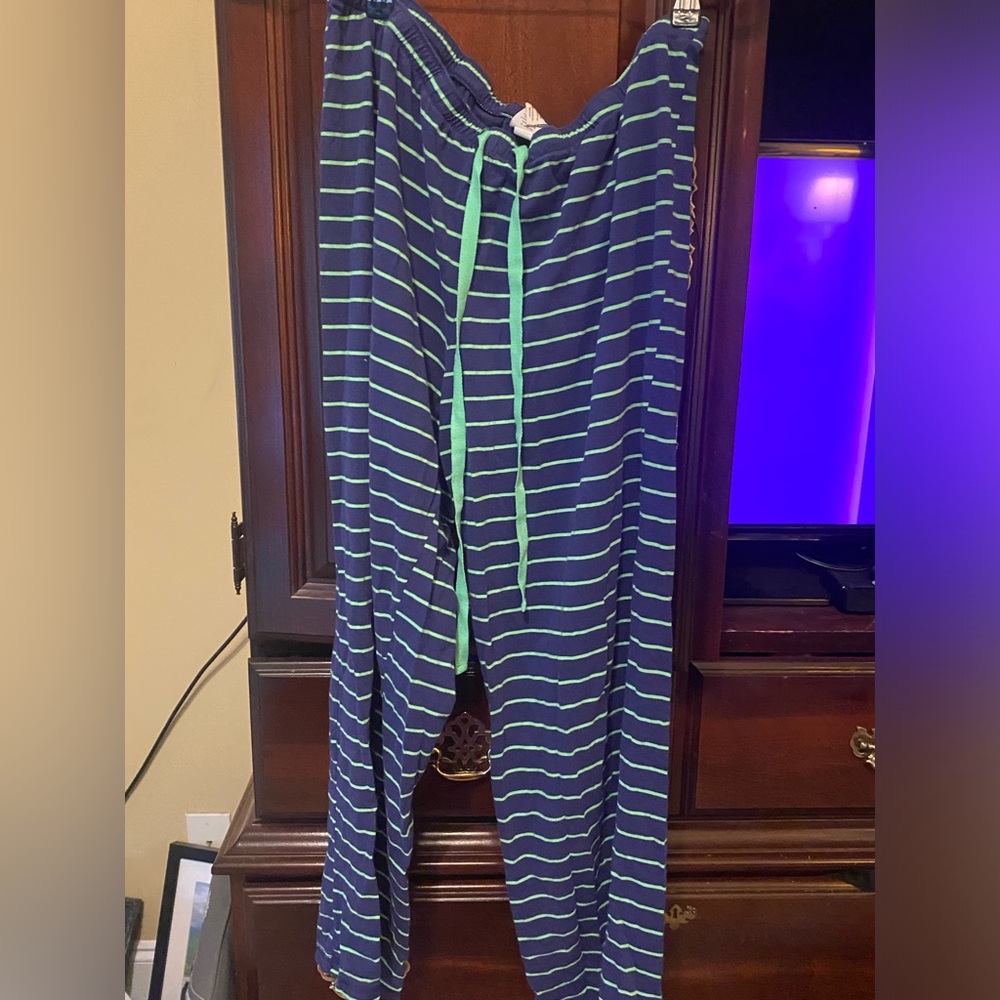 Sonoma Navy and Green Striped Pajama Pants